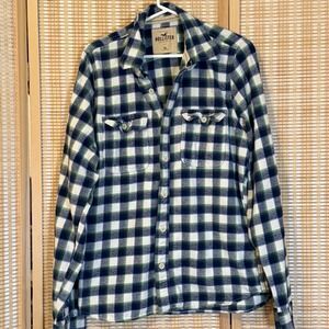 Hollister Mens XL Plaid Cotton Shirt Long Sleeves Activewear Outdoors Streetwear